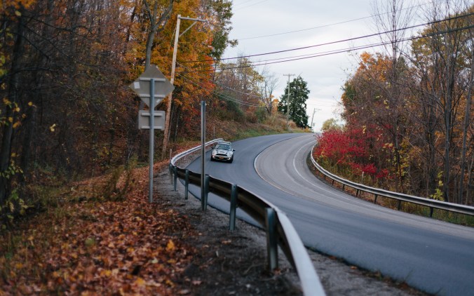 Route 21S on the way to Naples, NY in our Mini. 